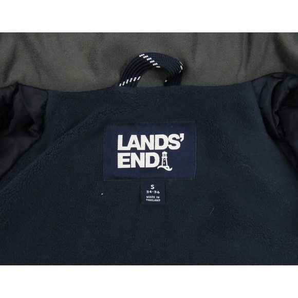 Lands End Waterproof Windproof Insulated Mens Hooded Full Zip Parka Jacket S - Picture 8 of 11